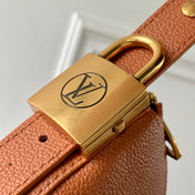 LOW KEY COOKIE MM 32 IN COGNAC BROWN CALFSKIN GOLD HARDWARE