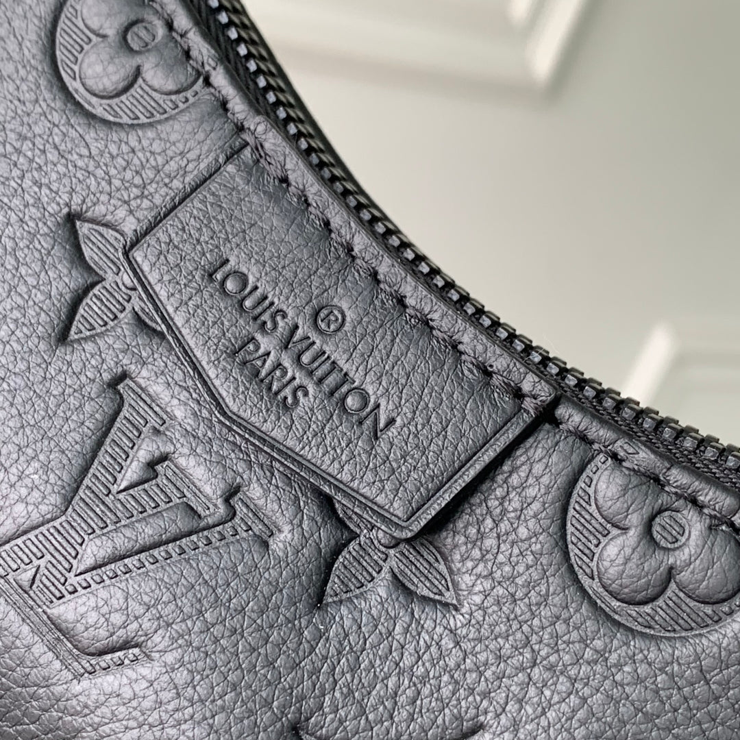 HOBO CARGO 35 IN BLACK MONOGRAM SHADOW CALFSKIN