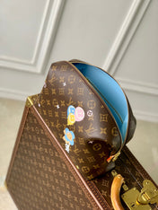 VIVIENNE 27 IN BROWN MONOGRAM COATED CANVAS GOLD LOCK