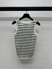 Dior 25 Striped Black White Tank Top