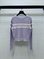 CHANEL 25S LONG SLEEVE OPEN-KNIT SWEATER STYLE 163