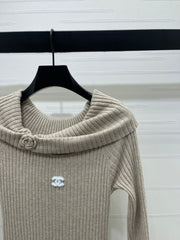 CHANEL 25S KNITTED LONG-SLEEVE DRESS 277