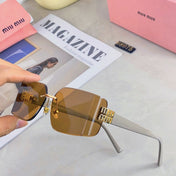LOGO SQUARE SUNGLASSES 499927 IN METAL