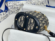 DIOR 25S CD SIGNATURE VANITY 16 IN BLUE DIOR OBLIQUE JACQUARD CANVAS