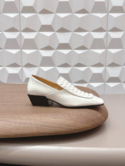 BOTTEGA VENETA 26S VENTURA LOAFERS 40 MM IN WHITE INTRECCIATO CALFSKIN