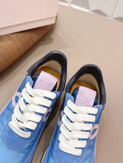 LOEWE 26S FLOW RUNNER SNEAKER IN BLUE SUEDE AND CALFSKIN STYLE 1