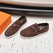 HM 26S KELLY PARIS LOAFERS IN DARK BROWN SUEDE SILVER HARDWARE