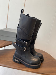 BALEN HIGH BUCKLE BOOTS IN BLACK CALFSKIN