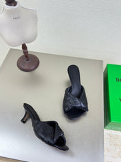 BLINK HIGH 5 CM MULE IN BLACK INTRECCIATO LEATHER