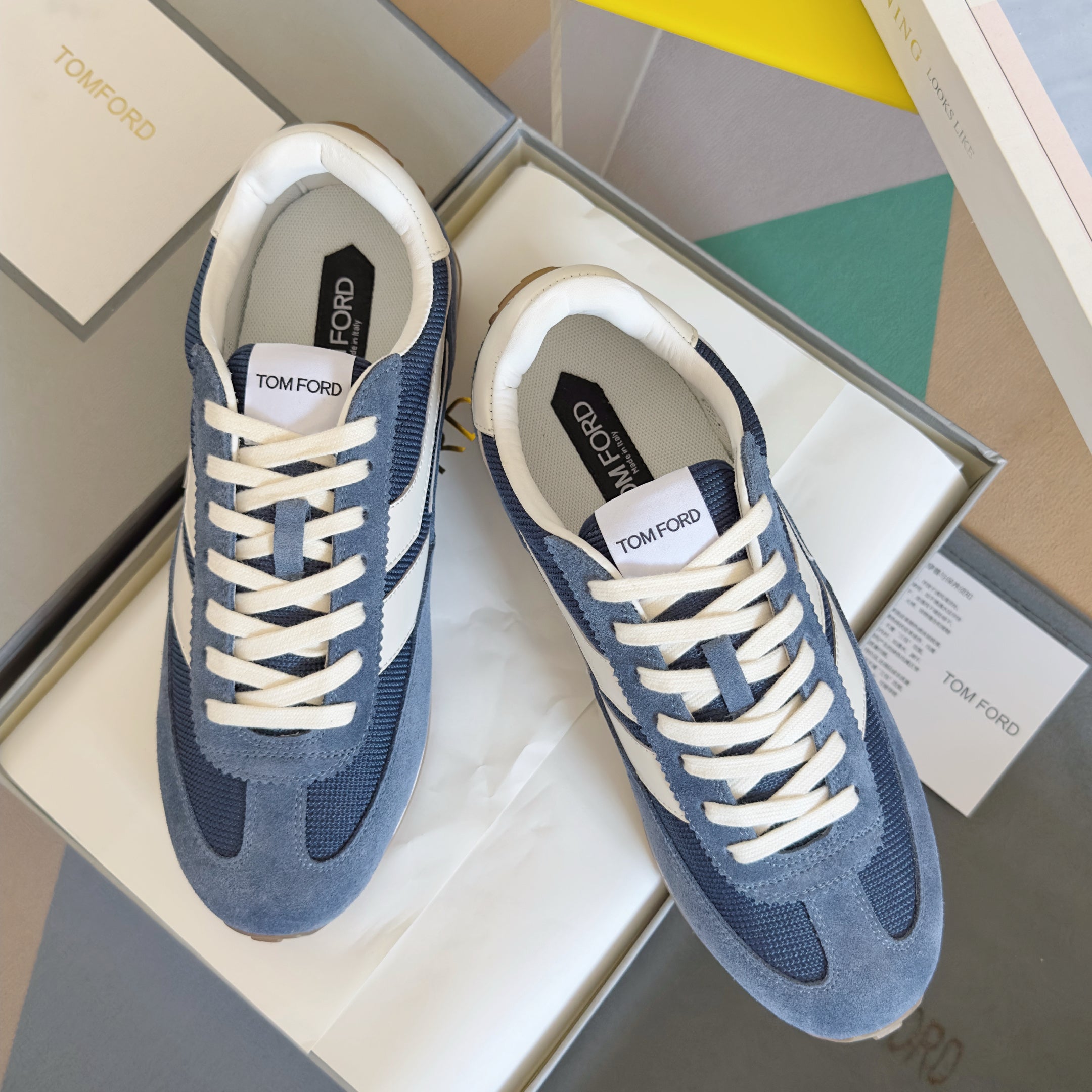 TOM FORD 26S SNEAKERS IN BLUE SUEDE