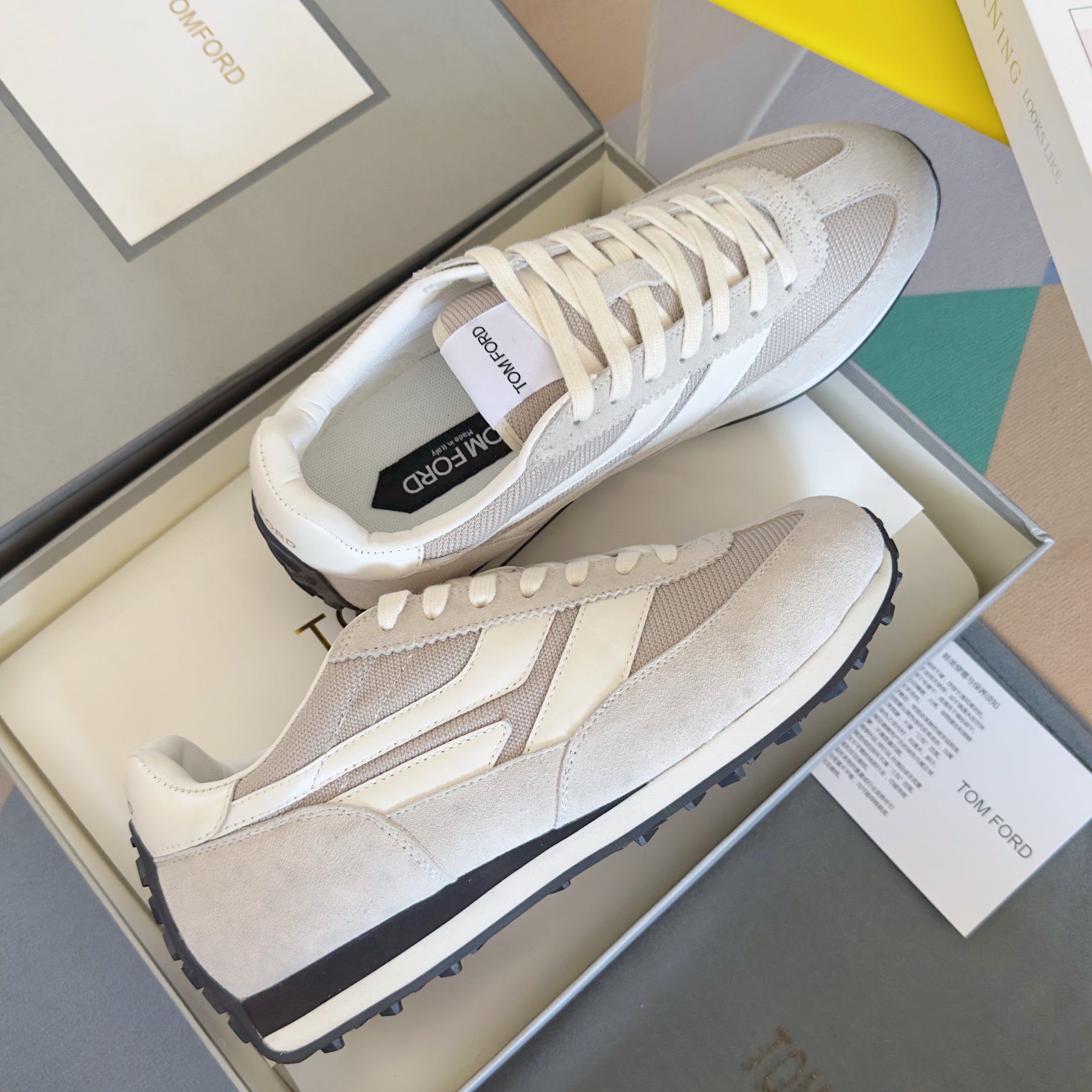 TOM FORD 26S SNEAKERS IN LIGHT BEIGE SUEDE