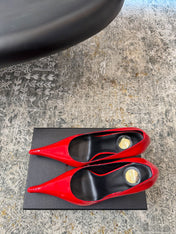 YSL 26S HEELED SHOES 110 MM IN RED GLOSSY CALFSKIN