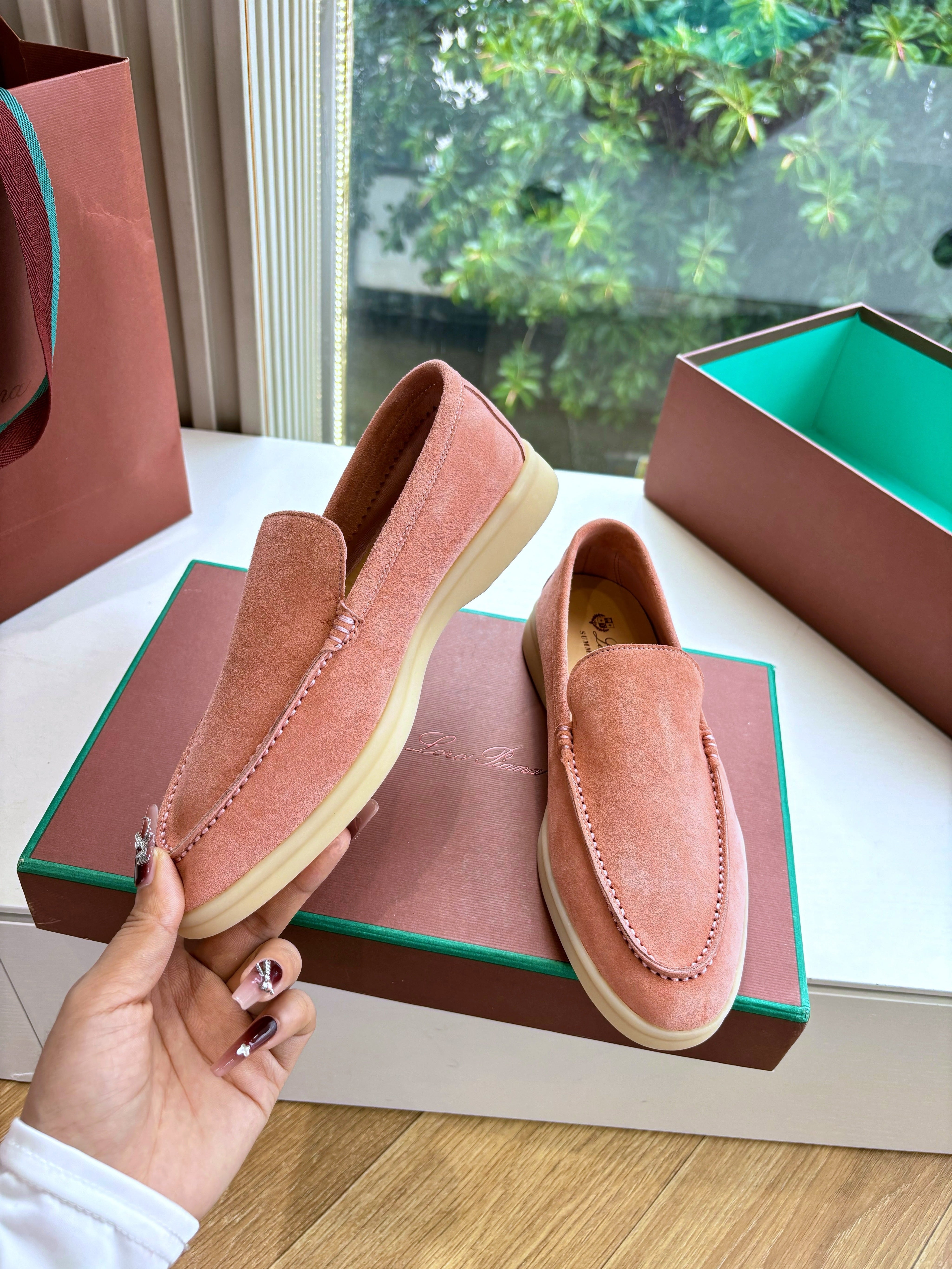 LP LOAFERS 25S IN PEACH PINK CASHMERE