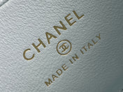 CHANEL 25S KELLY 18 CM IN SOFT MINT BLUE LAMBSKIN