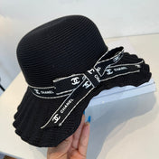CHANEL 26S WIDE-BRIM HAT WITH LOGO BAND 337954
