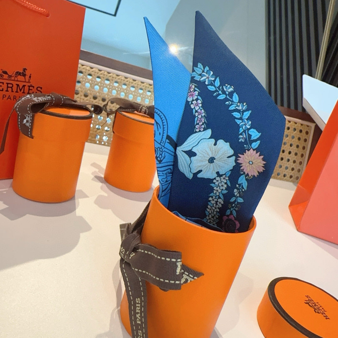 HERMES 25S SILK NECKERCHIEF 86 IN SILK 714380