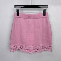 CHANEL 25S KNITTED LACE MIDI SKIRT 414