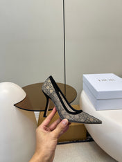 HIGH HEELS PUMP IN BLACK LAMB SUEDE 10 CM