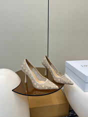 HIGH HEELS PUMP IN CAMEL BEIGE LAMB SUEDE 10 CM