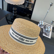 MIUMIU FLAT-BRIM STRAW HAT STYLE 16
