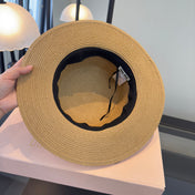 MIUMIU FLAT-BRIM STRAW HAT STYLE 11