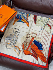 HERMES 25S SCARF 140 IN SILK CASHMERE 989485