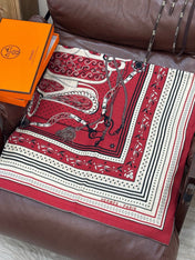HERMES 25S SCARF 140 IN SILK CASHMERE 991679