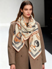 HERMES 26S SCARF 140 IN CASHMERE AND SILK 303159