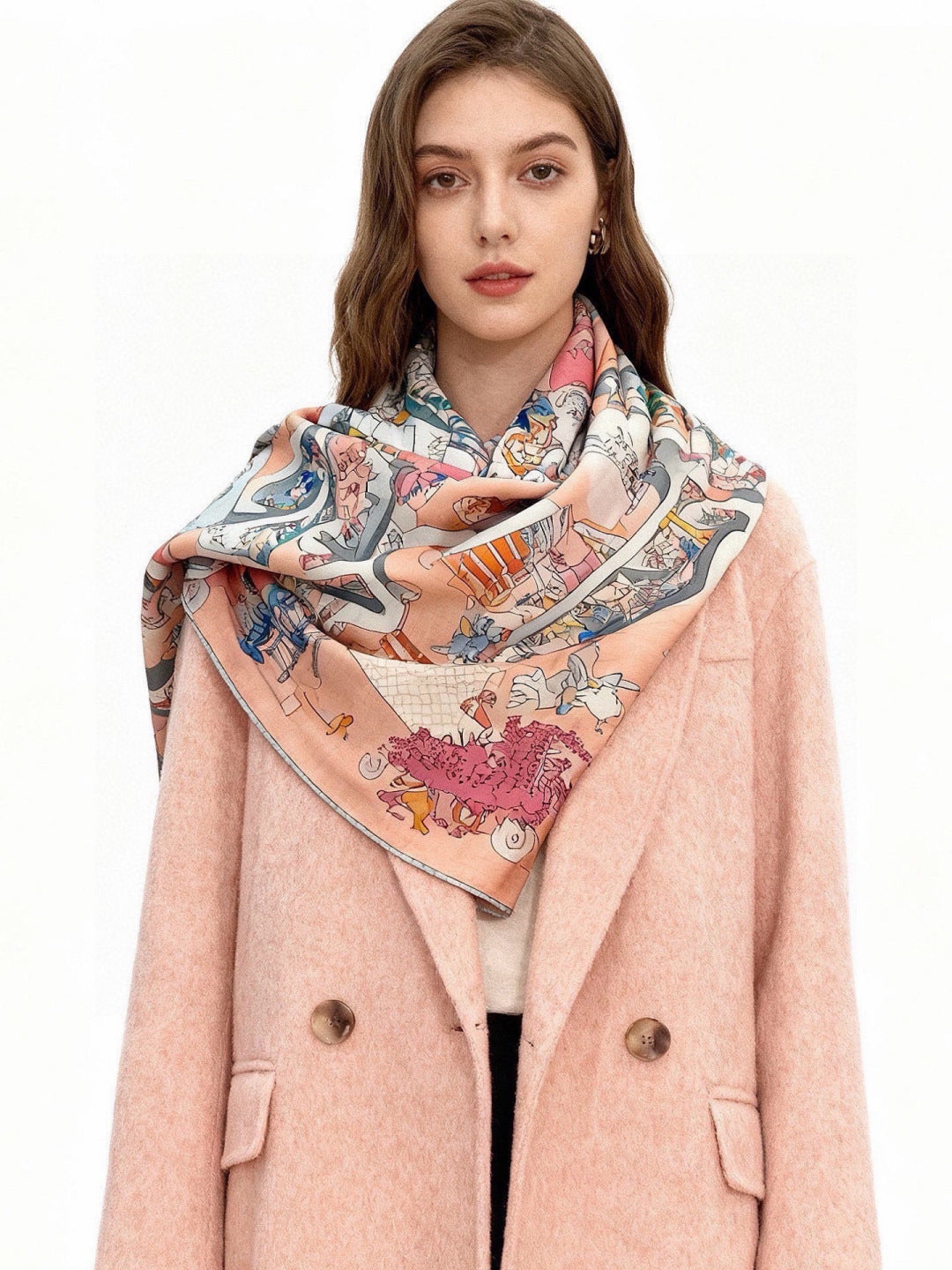 HERMES 26S SCARF 135 IN CASHMERE AND SILK 304245