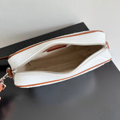 BOTTEGA VENETA 25S SMALL INTRECCIATO CAMERA BAG 24 IN WHITE CALFSKIN