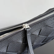 BOTTEGA VENETA 25S DIAGO 25 IN DARK OLIVE GRAY CALFSKIN SILVER HARDWARE