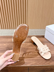DIOR 26S HEEL SANDALS IN BEIGE CALFSKIN STRAPPY