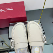 SLIDY VIV' MULES IN OFF WHITE CALFSKIN