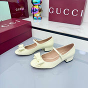 GG MARY JANE 25S IN LIGHT YELLOW LAMBSKIN WITH BOW