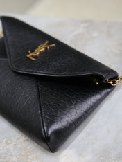 YSL 25S CALYPSO MINI 19 IN BLACK LAMBSKIN GOLD HARDWRE