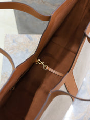 YSL 25S Y TOTE 50 IN BROWN BEIGE CANVAS AND CALFSKIN