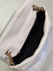 YSL 25S CALYPSO 30 IN IVORY GRAINED CALFSKIN GOLD HARDWARE
