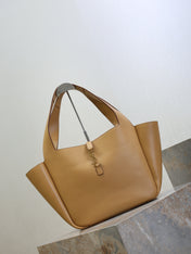 YSL 25S LE 5 À 7 BEA 50 IN DARK CARAMEL CALFSKIN GOLD HARDWARE