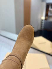 VALENTINO 25S GARAVANI PATTIE KNEE-HIGH BOOTS 80 MM IN LIGHT BROWN SUEDE