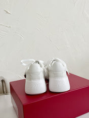 VIV' SKATE SNEAKERS IN WHITE CALFSKIN SILVER BUCKLE