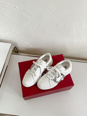 VIV' SKATE SNEAKERS IN WHITE CALFSKIN SILVER BUCKLE
