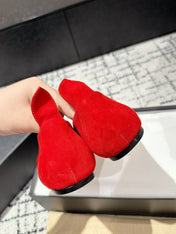 ALAIA PUMP 1 CM IN CHERRY RED SUEDE MIX BLACK CALFSKIN