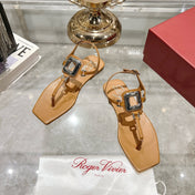 VIV' BY THE SEA SANDALS IN CINNAMON BROWN CALFSKIN