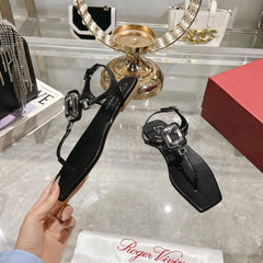 VIV' BY THE SEA SANDALS IN BLACK CALFSKIN