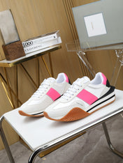 TOM FORD SNEAKERS IN WHITE AND PINK SUEDE 432124