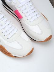 TOM FORD SNEAKERS IN WHITE AND PINK SUEDE 432124