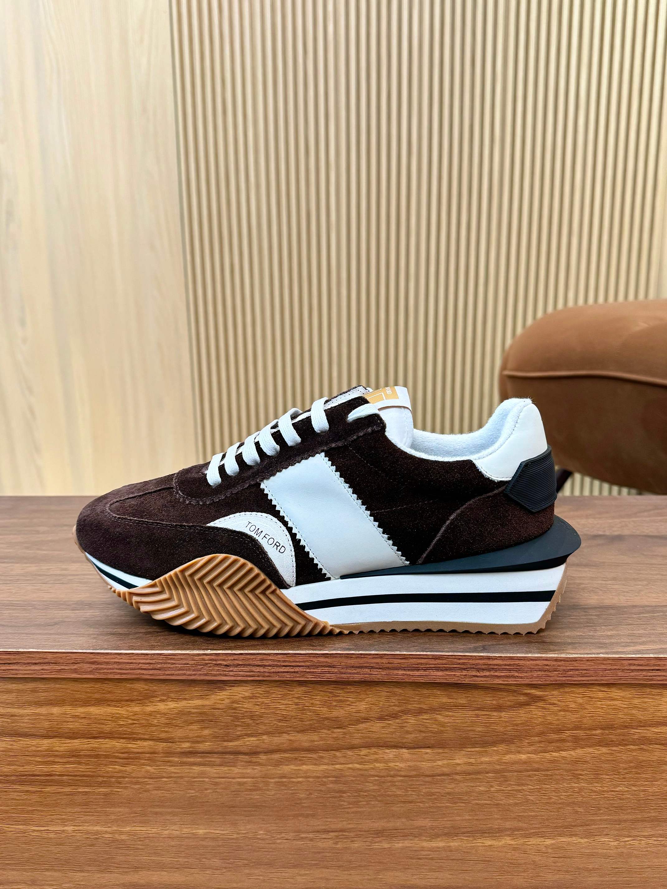 TOM FORD SNEAKERS IN CHOCOLATE BROWN SUEDE 432166
