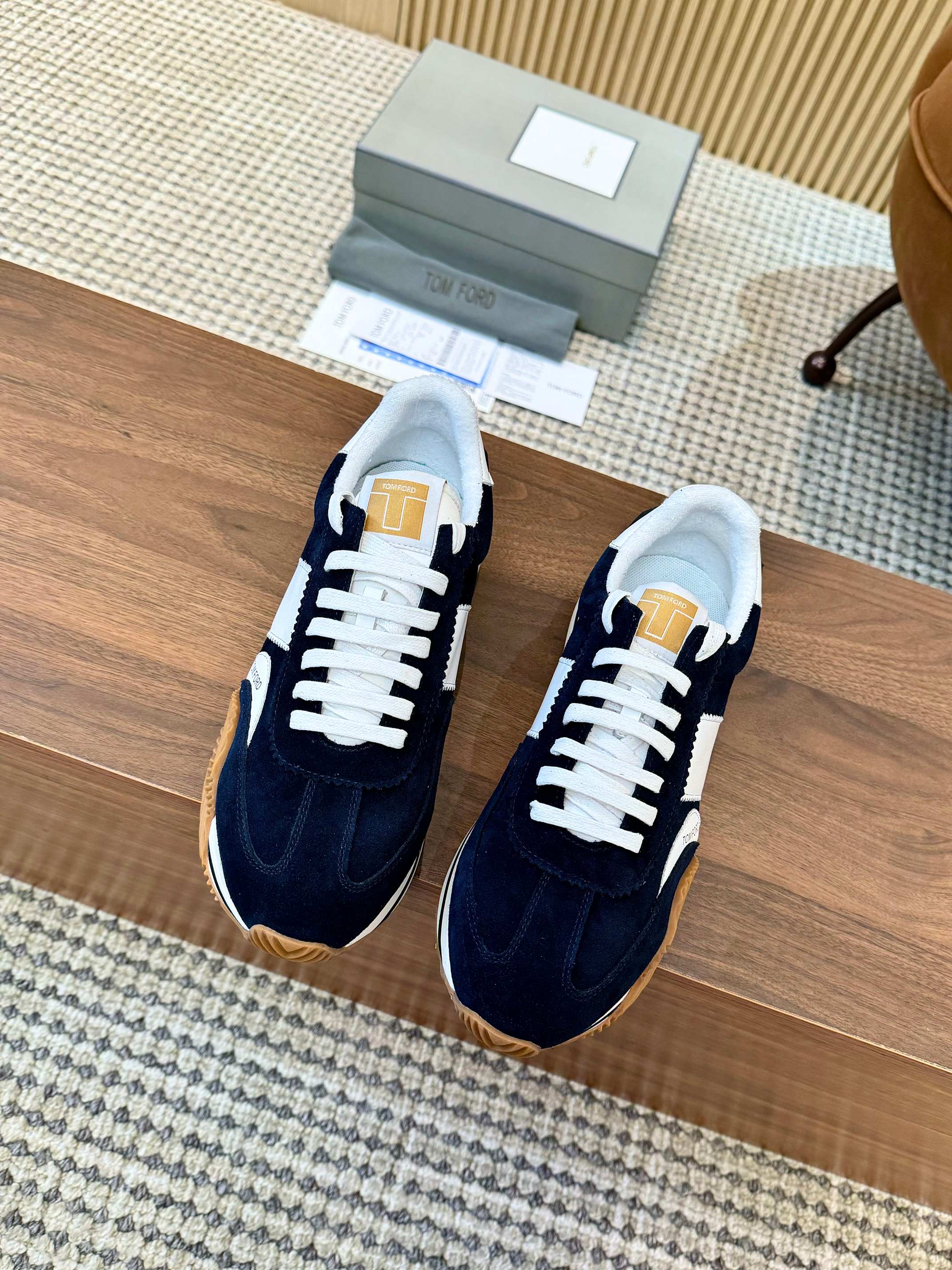 TOM FORD SNEAKERS IN NAVY BLUE SUEDE 432169