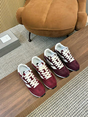 TOM FORD SNEAKERS  IN DARK BURGUNDY RED MESH AND SUEDE 434241