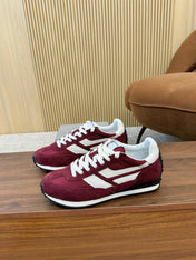 TOM FORD SNEAKERS  IN CHERRY RED MESH AND SUEDE 434240